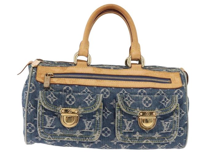LOUIS VUITTON Monogram Denim Neo Speedy Hand Bag Blue M95019 LV Auth 195293A - vista 13