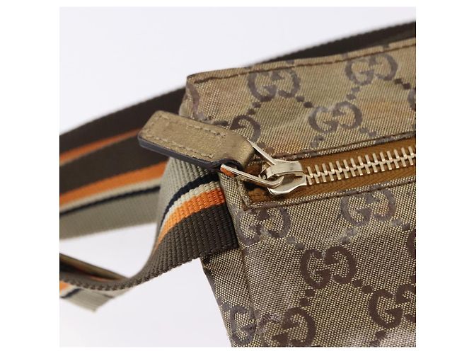 Borsa a vita GUCCI GG Crystal Coated Canvas Gold 28566 Auth 194223 - vista 17