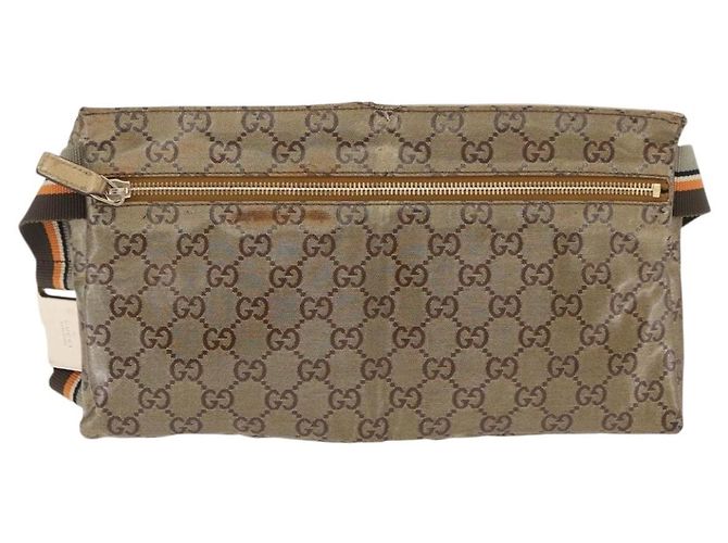 Borsa a vita GUCCI GG Crystal Coated Canvas Gold 28566 Auth 194223 - vista 2