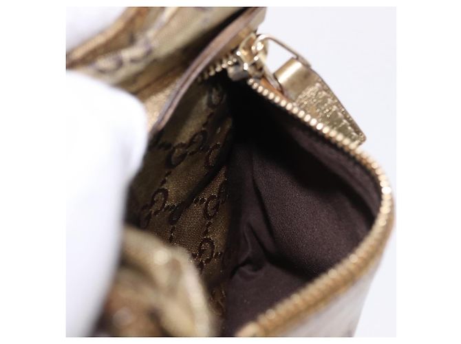 Borsa a vita GUCCI GG Crystal Coated Canvas Gold 28566 Auth 194223 - vista 21