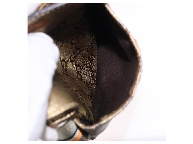 Borsa a vita GUCCI GG Crystal Coated Canvas Gold 28566 Auth 194223 - vista 23