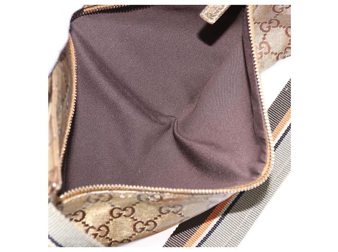 Borsa a vita GUCCI GG Crystal Coated Canvas Gold 28566 Auth 194223 - vista 24
