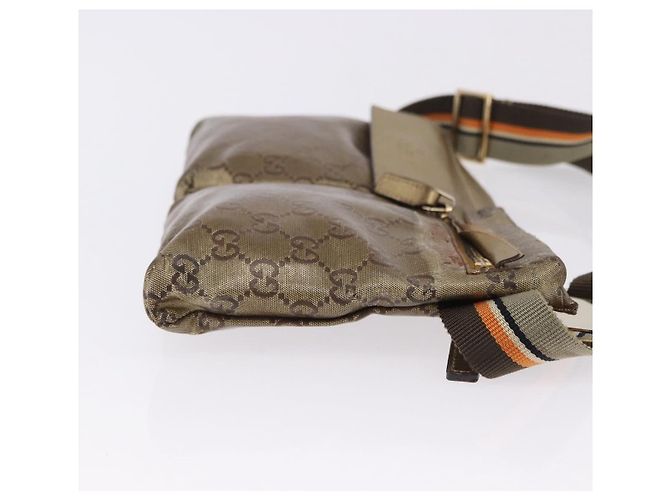 Borsa a vita GUCCI GG Crystal Coated Canvas Gold 28566 Auth 194223 - vista 4