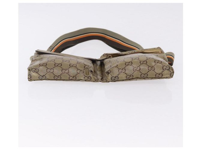 Borsa a vita GUCCI GG Crystal Coated Canvas Gold 28566 Auth 194223 - vista 6