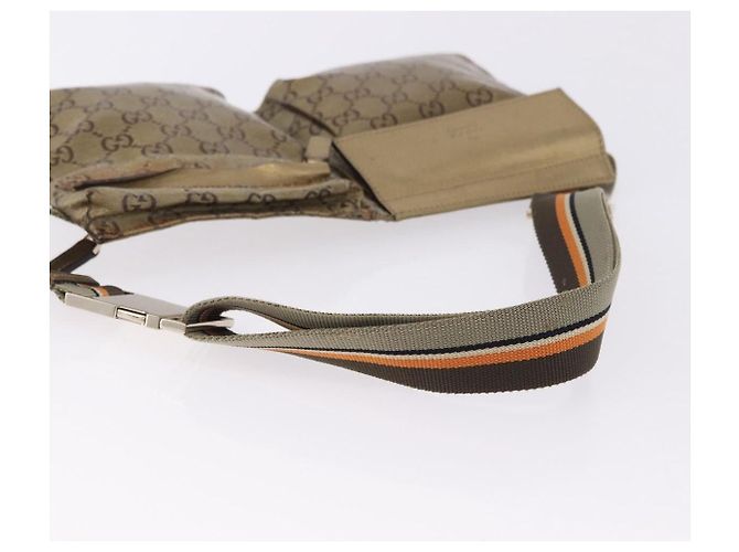 Borsa a vita GUCCI GG Crystal Coated Canvas Gold 28566 Auth 194223 - vista 8