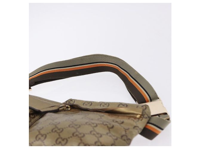 Borsa a vita GUCCI GG Crystal Coated Canvas Gold 28566 Auth 194223 - vista 9