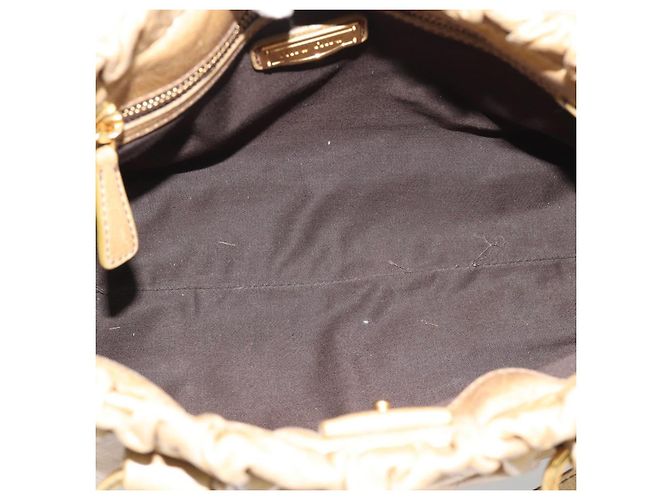 Borsa a mano Miu Miu in pelle 2way Beige Gold Auth 194762M D'oro - vista 10