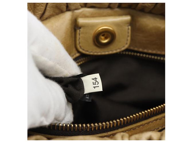 Borsa a mano Miu Miu in pelle 2way Beige Gold Auth 194762M D'oro - vista 11