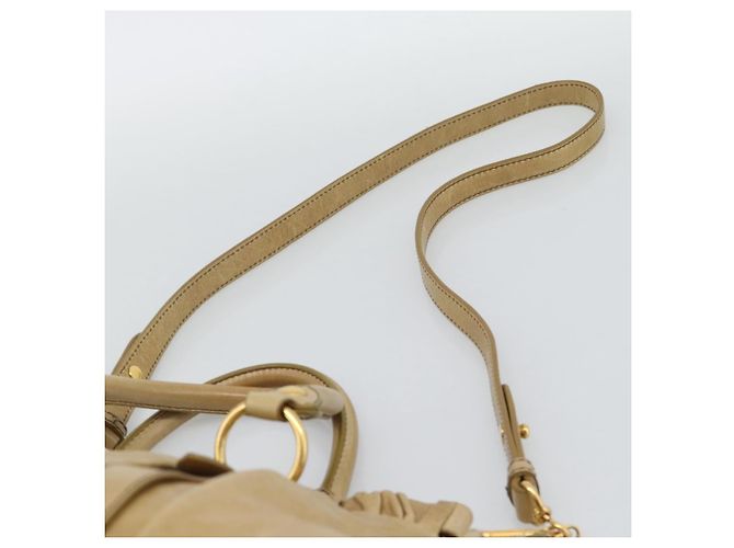 Borsa a mano Miu Miu in pelle 2way Beige Gold Auth 194762M D'oro - vista 14