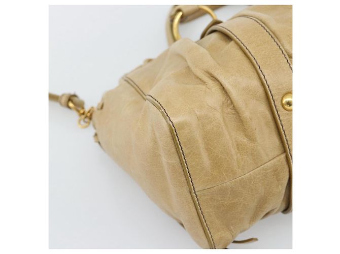 Borsa a mano Miu Miu in pelle 2way Beige Gold Auth 194762M D'oro - vista 16