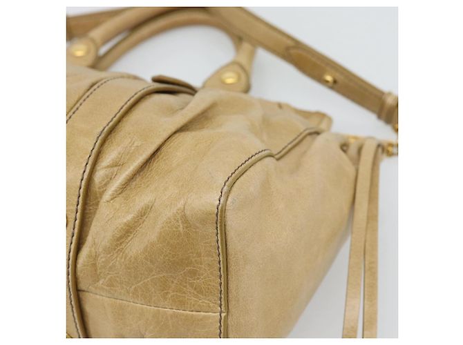 Borsa a mano Miu Miu in pelle 2way Beige Gold Auth 194762M D'oro - vista 17