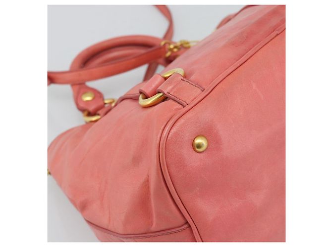 Borsa a mano Miu Miu in pelle 2way Pink Gold Auth 194741V Rosa D'oro - vista 10