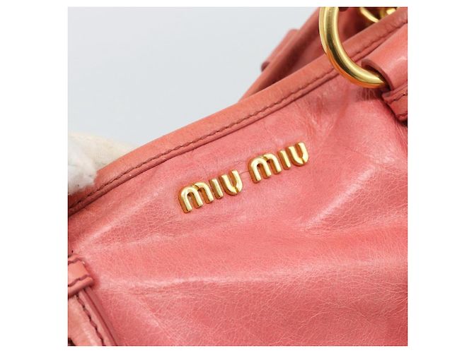 Borsa a mano Miu Miu in pelle 2way Pink Gold Auth 194741V Rosa D'oro - vista 18