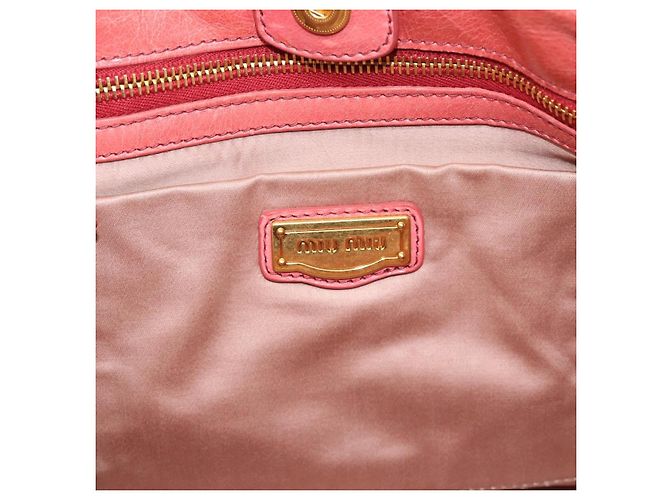 Borsa a mano Miu Miu in pelle 2way Pink Gold Auth 194741V Rosa D'oro - vista 19