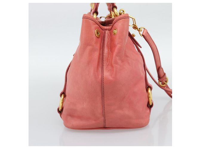 Borsa a mano Miu Miu in pelle 2way Pink Gold Auth 194741V Rosa D'oro - vista 3