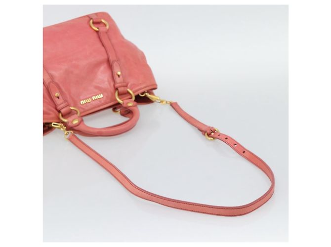 Borsa a mano Miu Miu in pelle 2way Pink Gold Auth 194741V Rosa D'oro - vista 9