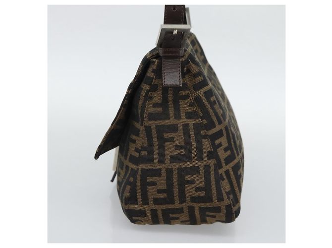 Borsa a tracolla FENDI Zucca Canvas Mamma Baguette Brown Silver Auth BA14590V Marrone Argento - vista 4