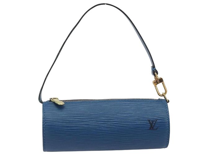 LOUIS VUITTON Epi Soufflot Pouch Blue LV Auth ep15642 - vista 13