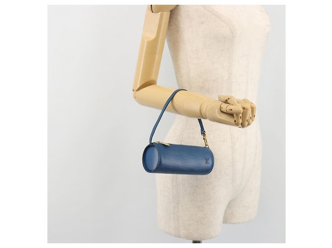 LOUIS VUITTON Epi Soufflot Pouch Blue LV Auth ep15642 - vista 20
