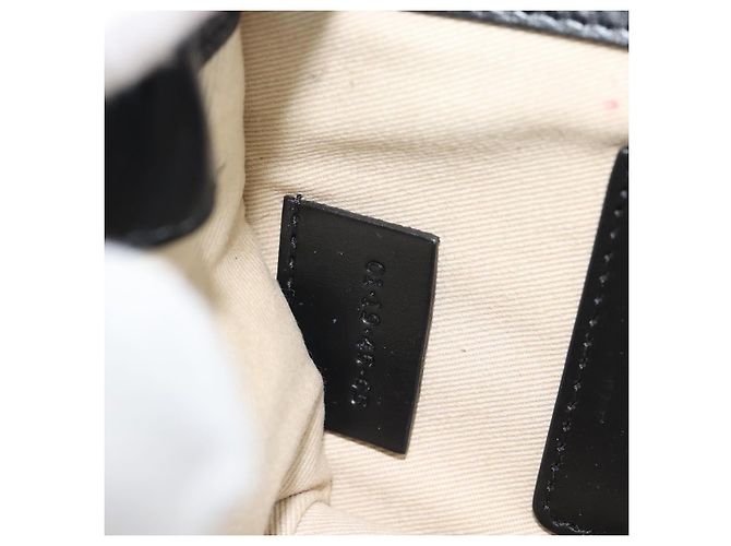 Chloé Borsa a tracolla con catena Chloe in pelle nera e oro Auth gh2335A Nero - vista 11