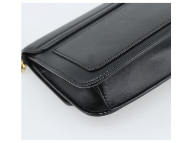 Chloé Borsa a tracolla con catena Chloe in pelle nera e oro Auth gh2335A Nero - vista 16