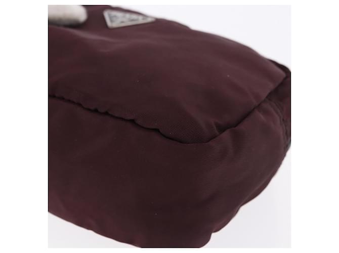 Pouch PRADA Nylon Bordeaux Silver Auth 192546A Argento Bordò - vista 14