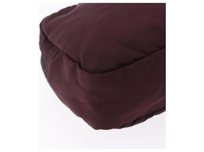 Pouch PRADA Nylon Bordeaux Silver Auth 192546A Argento Bordò - vista 15