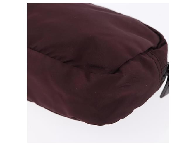 Pouch PRADA Nylon Bordeaux Silver Auth 192546A Argento Bordò - vista 16