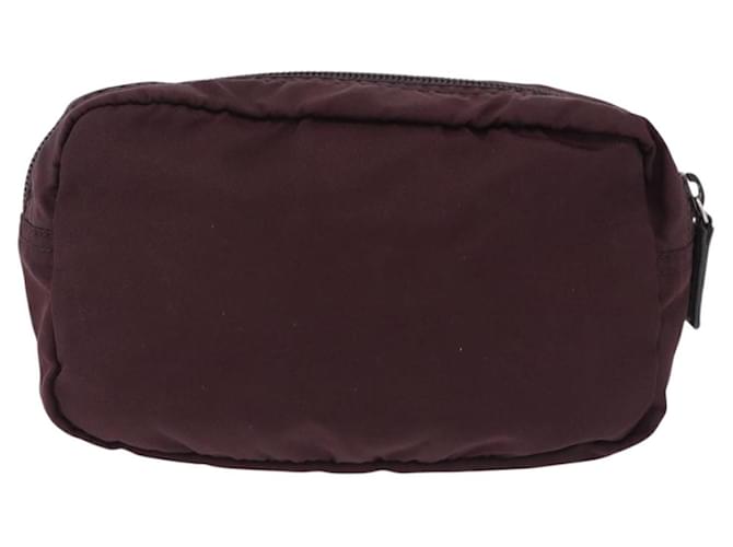 Pouch PRADA Nylon Bordeaux Silver Auth 192546A Argento Bordò - vista 2