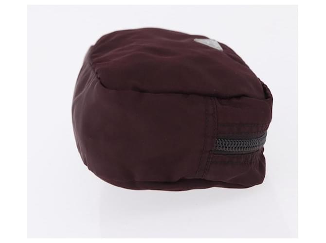 Pouch PRADA Nylon Bordeaux Silver Auth 192546A Argento Bordò - vista 3