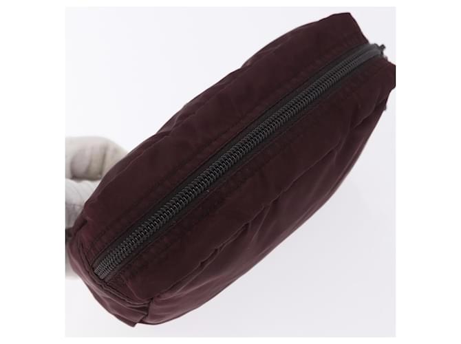 Pouch PRADA Nylon Bordeaux Silver Auth 192546A Argento Bordò - vista 5