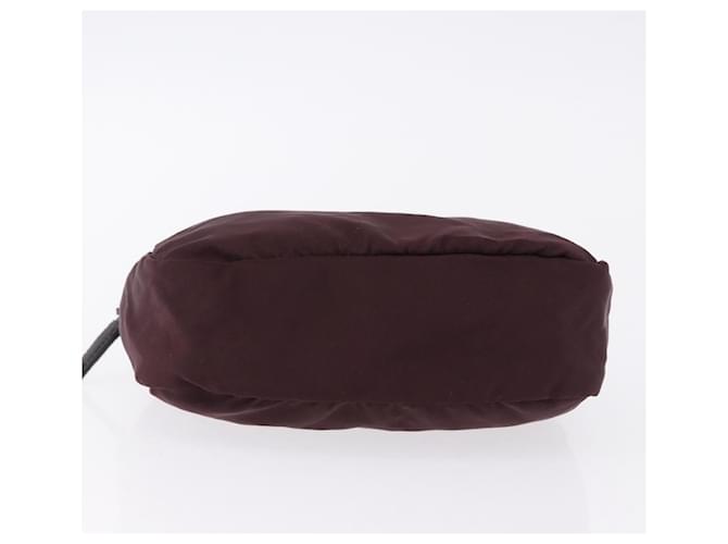 Pouch PRADA Nylon Bordeaux Silver Auth 192546A Argento Bordò - vista 6
