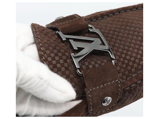Scarpe da guida LOUIS VUITTON linea Monte Carlo Marrone LV Auth 192495A - vista 11