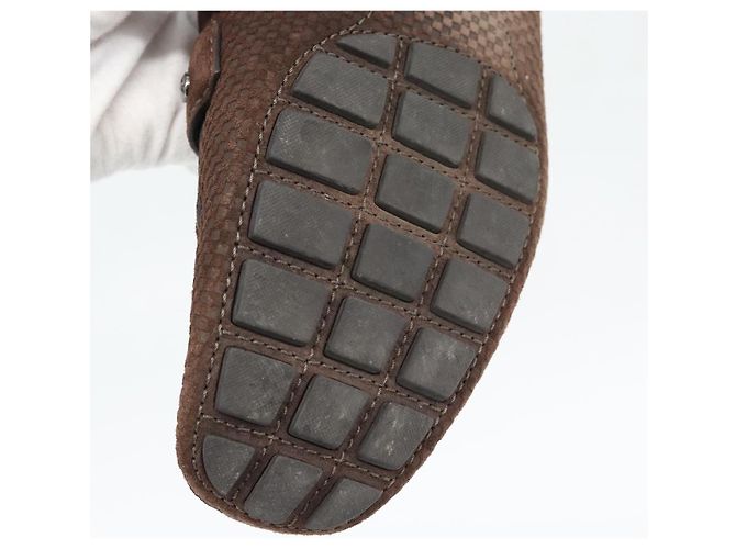Scarpe da guida LOUIS VUITTON linea Monte Carlo Marrone LV Auth 192495A - vista 18