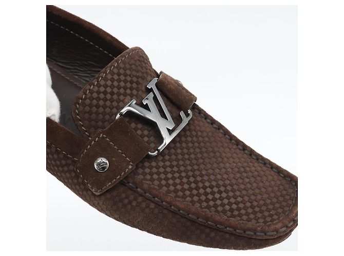 Scarpe da guida LOUIS VUITTON linea Monte Carlo Marrone LV Auth 192495A - vista 19