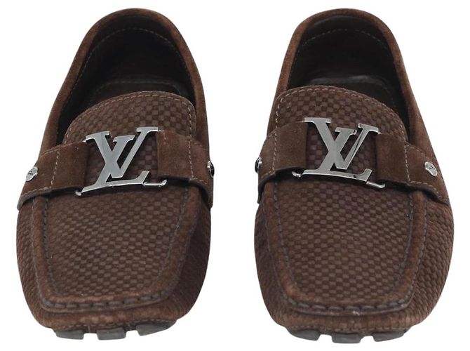 Scarpe da guida LOUIS VUITTON linea Monte Carlo Marrone LV Auth 192495A - vista 2