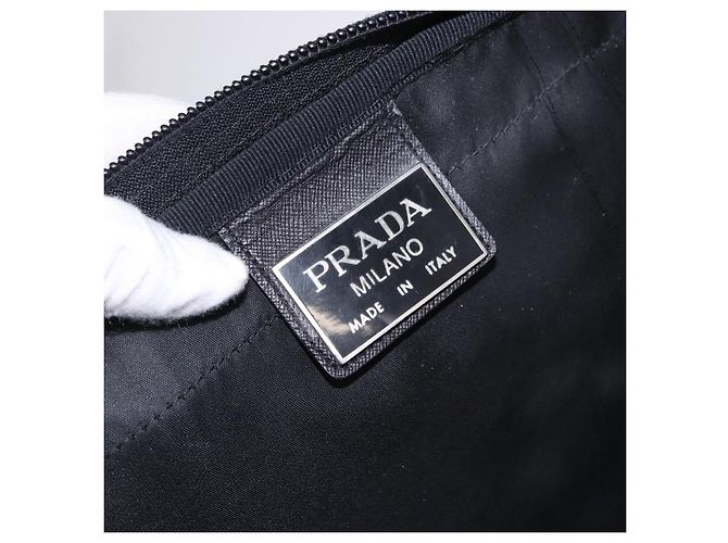 Funda para prendas PRADA Nylon Black Silver Auth bs36359 Negro Plata - vista 22