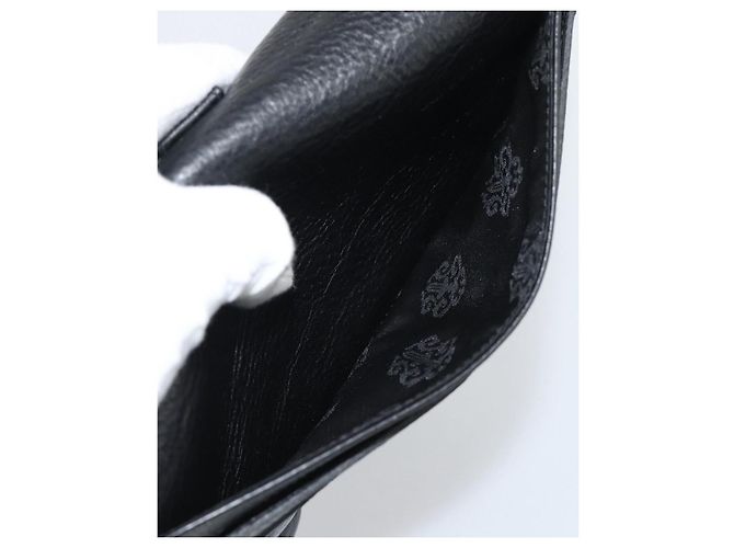 Chrome Hearts Wave4 3-Snap Quilted Long Wallet Leather Black Auth 193427SM Nero Argento - vista 12