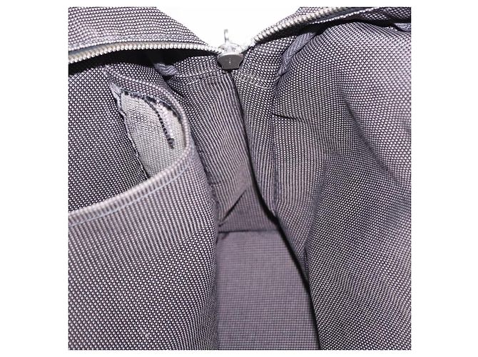 Hermès Borsa HERMES Her LineMM Canvas Gray Silver Auth 193484 Marrone Argento - vista 18