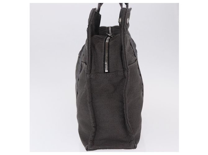 Hermès Borsa HERMES Her LineMM Canvas Gray Silver Auth 193484 Marrone Argento - vista 5