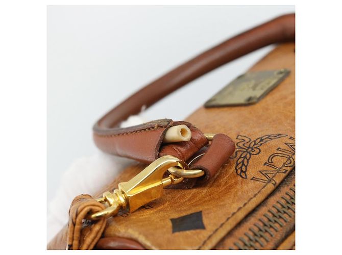 Bolso de mano MCM Vicetos Logogram PVC Leather 2way White Gold Auth 195202 Blanco Dorado - vista 10