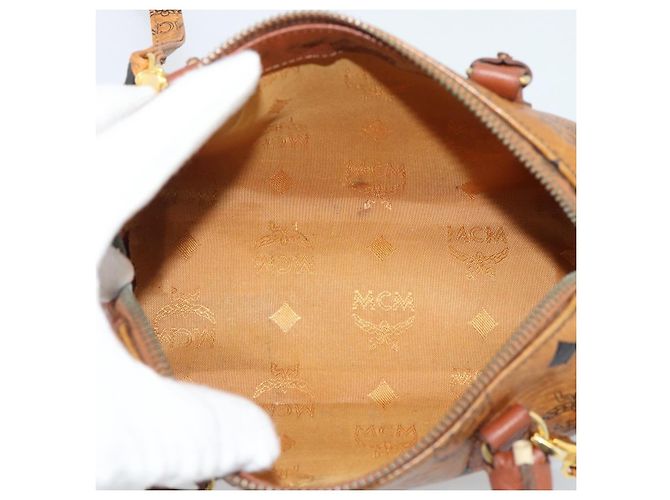 Bolso de mano MCM Vicetos Logogram PVC Leather 2way White Gold Auth 195202 Blanco Dorado - vista 11