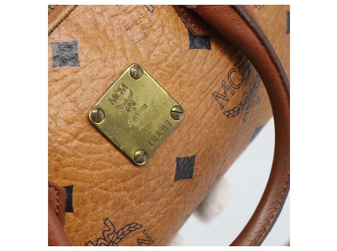 Bolso de mano MCM Vicetos Logogram PVC Leather 2way White Gold Auth 195202 Blanco Dorado - vista 12