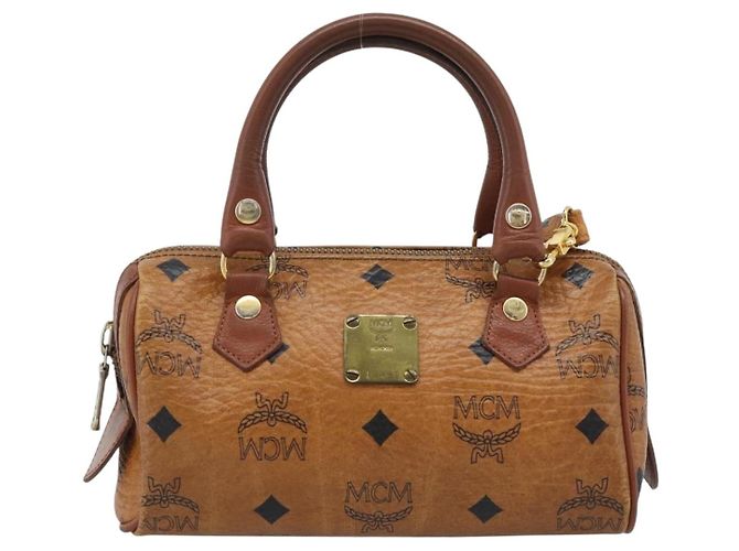 Bolso de mano MCM Vicetos Logogram PVC Leather 2way White Gold Auth 195202 Blanco Dorado - vista 13