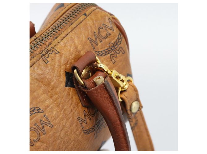 Bolso de mano MCM Vicetos Logogram PVC Leather 2way White Gold Auth 195202 Blanco Dorado - vista 14