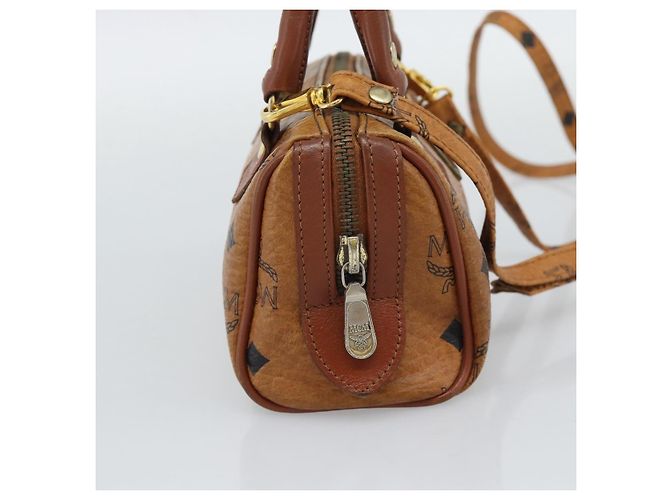 Bolso de mano MCM Vicetos Logogram PVC Leather 2way White Gold Auth 195202 Blanco Dorado - vista 3