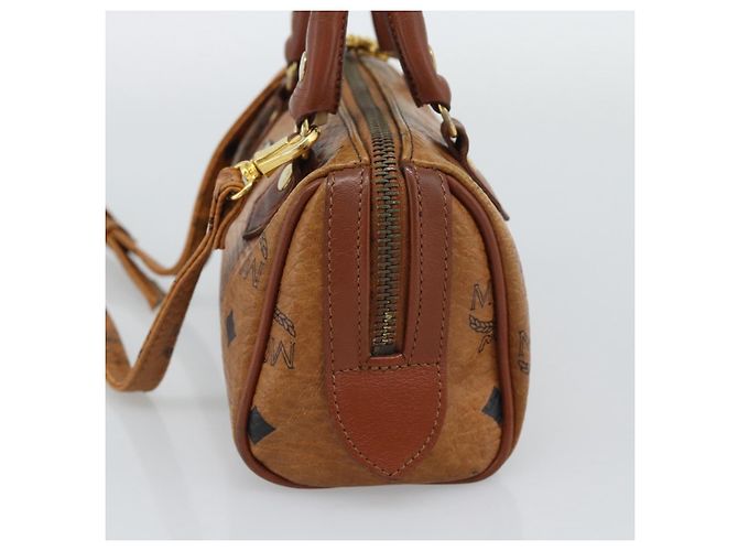 Bolso de mano MCM Vicetos Logogram PVC Leather 2way White Gold Auth 195202 Blanco Dorado - vista 4