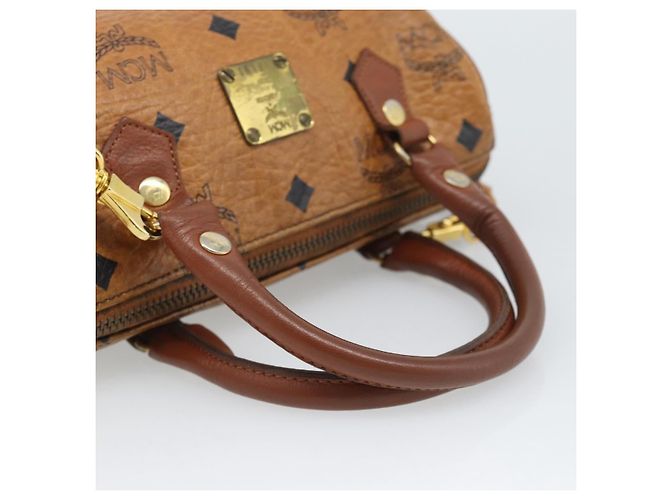 Bolso de mano MCM Vicetos Logogram PVC Leather 2way White Gold Auth 195202 Blanco Dorado - vista 6