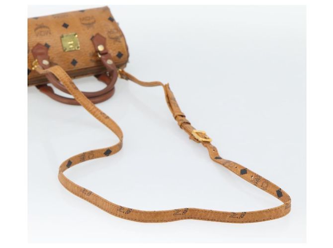 Bolso de mano MCM Vicetos Logogram PVC Leather 2way White Gold Auth 195202 Blanco Dorado - vista 8