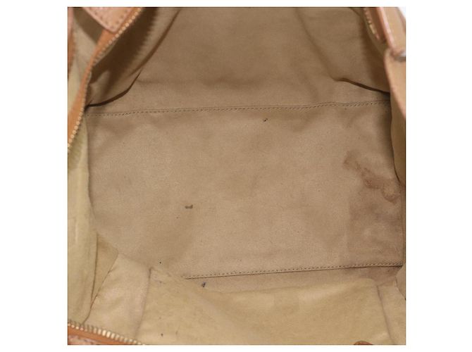 Céline CELINE Luggage Micro Shopper Hand Bag Leather Brown Gold Auth 194891 Marrone D'oro - vista 11